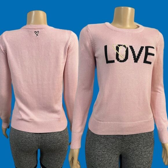 Victoria’s Secret Crewneck Love print Gorgeous long sleeve Sweater Pink XSmall - Picture 2 of 6